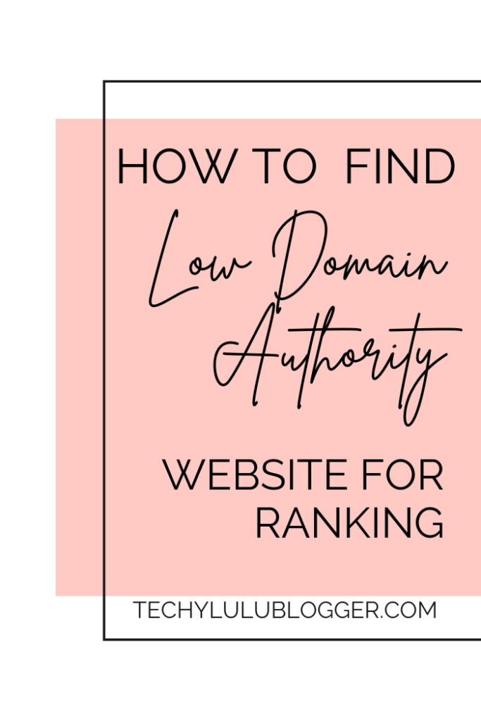 Low Domain Authority for ranking